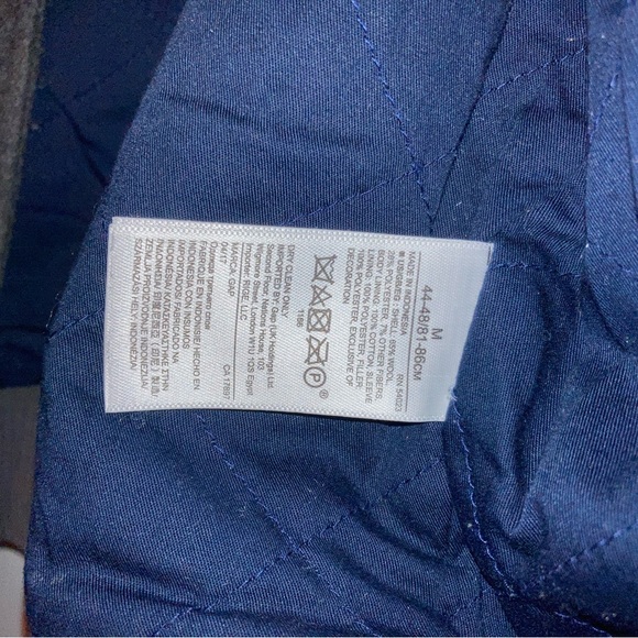 Gap Crewneck Jacket Grey Outside and Inside Pocket - Picture 3 of 4